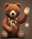 Placeholder:  teddy bear waving hello, deep dreamy eyes, colored pencil --2:3 --test --iw 0. 75 --uplight