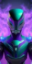 Placeholder: purple venom galaxy super villain and teal smoke background