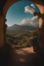 Placeholder: A beautiful Italian landscape in the style of soft surrealism, projection, kodak portra, high-angle, delicate still-lifes, studio lighting, chiaroscuro