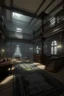 Placeholder: foggy forest mansion interior