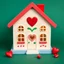 Placeholder: Toy shaped like a house with a heart theme