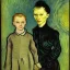 Placeholder: Boy alien and girl alien by van gogh