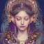 Placeholder: portrait,"Insanely detailed photograph of a beautiful Queen of the light Goddess,gorgeous clean face, highly intricate dress,intricately designed colorful mardigras decorations in hair,elegant, highly detailed hair, digital painting, artstation, concept art, smooth, sharp focus, illustration, art by artgerm and greg rutkowski, alphonse mucha,Dan witz, 8 k,looking downward,album cover art,fantasy