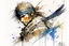 Placeholder: Sparrow watercolour Yoji Shinkawa in style high_quality_art. Ru dalle
