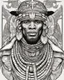 Placeholder: Outline art for coloring pages with shaka zulu, white background, sketch style, only use black outline, white background, no shadows and well and clear outline