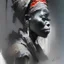 Placeholder: deep powerful evocative african portrait abstract painting,JEREMY MANN ,charcoal pencil strokedcross hatch technique minimalist illustration