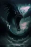 Placeholder: leviathan demon huge long abyssal dark seprent monster beast sky snake