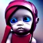 Placeholder: Baby cyborg, hyper realism,3d character, cute, maximum detailed.