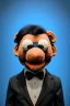 Placeholder: Waist up muppet Portrait, Xi Jinping as muppet doll, Black suit, photo studio, blue background, unreal engine 5, concept art, art station, god lights, ray tracing, RTX, lumen lighting, ultra detail, volumetric lighting, 3d.