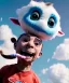 Placeholder: Ultra realistic clouds sky scene, medium shot view, portrait, sweet monster Childs free jumping flying, trinkets, jelly beans, smile, happy, Wes Anderson style, Peter Pan, inflatable color clothing, extreme, wind, clouds sea, 20,000 feet altitude, stratosphere, soft color, highly detailed, unreal engine 5, ray tracing, RTX, lumen lighting, ultra detail, volumetric lighting, 3d, finely drawn, high definition, high resolution.