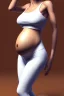 Placeholder: Pregnant girl, leggings and crop top