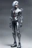 Placeholder: silver skinned anime Dragman cyberpunk full body