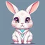 Placeholder: Cute rabit with adorable eyes / t-shirt design / clear lines/ neofuturist