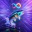 Placeholder: infinity symbol ∞ with vibrant powerful fish jumping out of the water, striking, neon, chiaroscuro, dramatic, captivating, powerful, fantasy, beautiful, octane render, 16k post-production, artstation: award-winning: atmospheric: commanding: fantastical: clarity: ultra quality: striking: brilliance: stunning colors: amazing depth; lens: f/11, 35mm