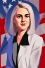 Placeholder: Extremely rich young female politician portrait