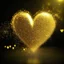 Placeholder: motion blur golden glitter heart