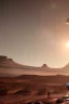 Placeholder: Martian landscape, intricate details, astronaut in foreground with rover, futuristic city in the distance