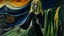 Placeholder: The Shadow Queen; painting in the style of Edvard Munch