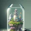 Placeholder: A studio ghibli characters in a jar floating, super high resolution, professional photograph, in focus, beautiful detail, professional digital art, stunning 4k, volumetric light, Award-winning photograph, photography