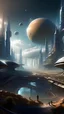 Placeholder: sci fi planet, busy town