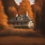 Placeholder: Country house in the middle of trees in autumn