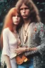 Placeholder: Jim Morrison and Pamela Courson ,music, ignoreNSFW, watermark, bohemian style , blurry,beautiful,elegant,roses, fantasy