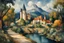 Placeholder: Style Cézanne, luxury, dream world, calm beauty, fantasy world, magic, beautiful composition, exquisite detail