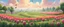 Placeholder: Generate a background landscape image suitable for a mobile game, inspired by the aesthetic of Clash of Clans. The scene should depict a serene pastoral setting with rolling hills and lush green meadows. In the foreground, include a vibrant tulip field, with colorful blooms scattered across the landscape. Populate the scene with butterflies gracefully fluttering around the tulips and bumble bees buzzing amidst the flowers. Ensure that the foreground edge of the image is grass.