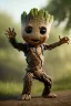 Placeholder: Groot toddler, full body, jacket, bokeh, hyper realistic