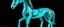 Placeholder: A cyan lightning elemental horse designed in German folk art painted by Stuart Davis