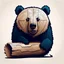 Placeholder: combine textured log with shape of a bear, graphic style, minimalistic,clean