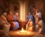 Placeholder: mdjrny-v4 style, the Nativity scene with brown people, detailed, photo realistic, cinematic, by drew struzan