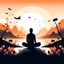 Placeholder: Meditation ,nature,vector illustration.