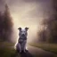 Placeholder: sad, scared dog on side of highway, car driving off in the distance, 8k resolution, high-quality, fine-detail, intricate, digital art, detailed matte, volumetric lighting, illustration, 3D octane render, brian froud, howard lyon, selina french, anna dittmann, annie stokes, lisa parker, greg rutowski