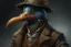 Placeholder: arafed man bird wearing a hat and jacket with a long beak, vintage, from witcher (2021), portrait photoreal, taking tobacco snuff, trending on artstatio, from the game pathologic 2, 2 0 1 4. modern attire, thomas