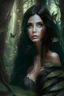 Placeholder: brunette fairy with dark hair in a forest