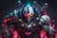 Placeholder: Huge Sion 8k sci-art drawing style, white ghoul, Jaw iron, big muscles, huge hatchet, league of legends them, neon effect, apocalypse, intricate details, highly detailed, high details, detailed portrait, masterpiece,ultra detailed, ultra quality