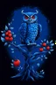 Placeholder: Tree with owl strawberry night blue tecnology