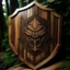 Placeholder: The Last Of Us Fireflies logo but as a Knight wooden shield