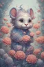 Placeholder: "Extremely Ultrarealistic Photorealistic cute creature holding a flower, by James Jean and Android Jones: Jeff Koons: Erin Hanson: Joe Fenton: Dan Mumford: professional photography, natural lighting, volumetric lighting maximalist photoillustration 8k resolution concept art intricately detailed, complex, elegant, expansive, fantastical:"