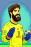 Placeholder: Alisson Becker Brazilian football player cartoon 2d