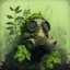 Placeholder: Overgrown, gasmask,comic style