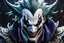 Placeholder: Shaco venom in 8k live action artstyle, white joker mask, close picture, intricate details, highly detailed, high details, detailed portrait, masterpiece,ultra detailed, ultra quality