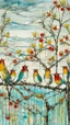 Placeholder: A white sky with singing birds painted by Vincent van Gogh