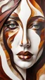 Placeholder: A beautiful women face abstract pattern using a palette of mother of pearl, rosewood, burnt amber