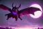 Placeholder: box art legendary dark type pokemon. Chaos. Black and purple colors. big. intimidating. moon. night. god.