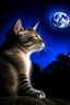 Placeholder: A cat staring into the moonlight sky