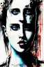 Placeholder: Danish singer MØ face, Abstract portrait by Yoji Shinkawa,