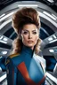 Placeholder: the woman on the starship bridge is not just a mere crew member. No, she is the captain, a fearless leader navigating the vast abyss of space. Her big hair defies gravity, symbolizing her unwavering determination. The Star Trek uniform, once a symbol of objectification, becomes a statement of empowerment as she commands respect and authority. But this story isn't just about a starship and its captain. It's about the clash of realities. As the woman stands there, confidently gazing into the unkno