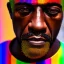 Placeholder: masterpiece, best quality, old man, dark skinned, sparkling eyes, fluorescent skin, colorful makeup, afro, head shot, highly detailed body, sun light, 4K, RAW, depth of field, high contrast, realistic details, 24mm